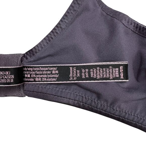 Victoria's Secret So Obsessed Underwire Padded Push Up Bra FLAW Purple 34D - Picture 5 of 6